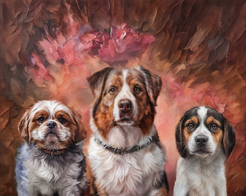 3 Pets / Oil Painting / Digital Design