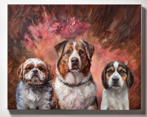 3 Pets / Oil Painting / 8x10