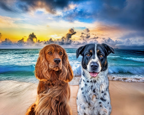 2 Pets / Beach / Digital Design